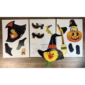 Vintage Suzys Zoo Halloween Duck Witch Costume Die Cut Paper Jointed 90s Current